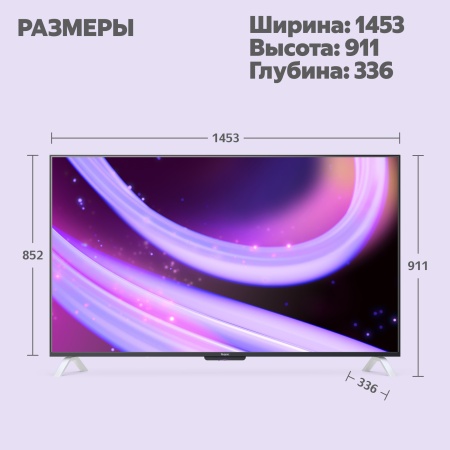 Новая Яндекс ТВ Станция с Алисой, 65" 4K UHD, QLED
