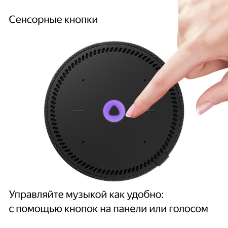 Умная колонка Яндекс Станция Мини с часами, Черный оникс